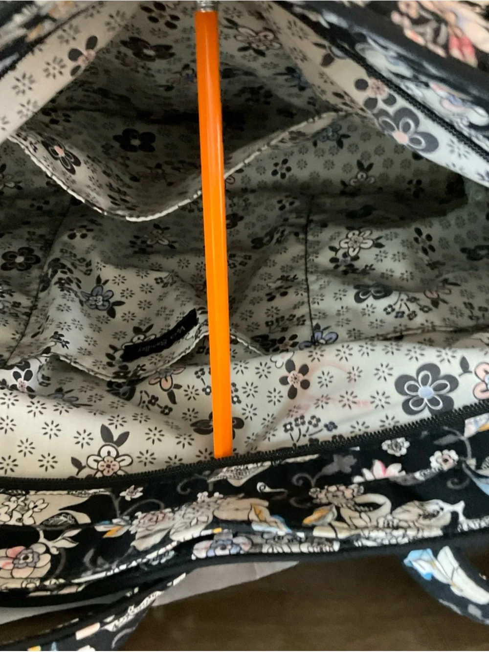 Vera Bradley Blk/White Bedford Blooms Large Tote Bag